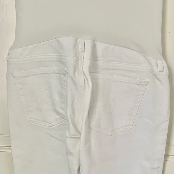 AG Adriano Goldschmied Maternity The Stilt Rollup White 27 Jeans Denim Summer - Picture 9 of 11